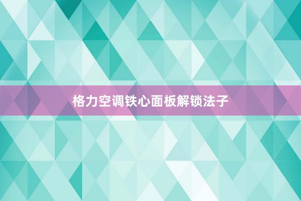 格力空调铁心面板解锁法子