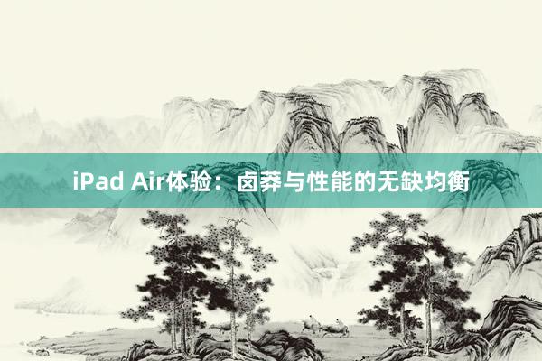 iPad Air体验：卤莽与性能的无缺均衡